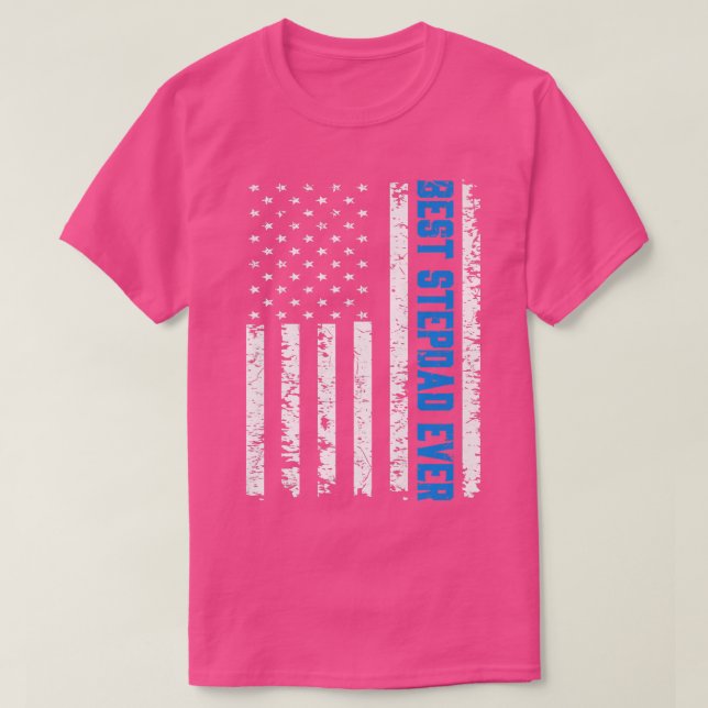 Camiseta Mens Retro US Best Stepdad Ever 4th Of July Father (Diseño del anverso)