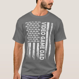 Camiseta Mens Retro USA American Flag Video Game Dad Patrio
