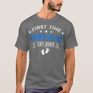Camiseta Mens Retro Vintage First Time FatherInLaw Est 2023
