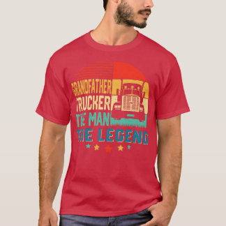 Camiseta Mens Retro Vintage Grandfather Trucker The Man The