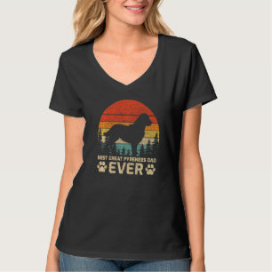 Camiseta Mens Retro Vintage Mejor Gran Pirineo Papá Nunca F