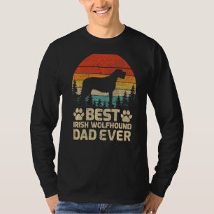 Camiseta Mens Retro Vintage Mejor Lobo Irlandés Papá Nunca