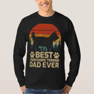 Camiseta Mens Retro Vintage Mejor Padre Terrier De Yorkshir