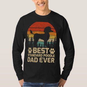 Camiseta Mens Retro Vintage Mejor Poodle Estándar Papá Nunc
