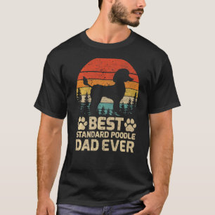 Camiseta Mens Retro Vintage Mejor Poodle Estándar Papá Nunc