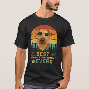 Camiseta Mens Retro Vintage Sunset Mejor Airedale Terrier D
