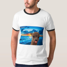 Camiseta mens ringer tee alpaca en la playa
