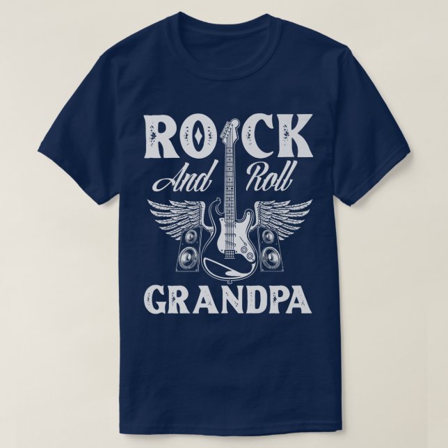 Camiseta Mens Rock and Roll Grandpa Guitar Player Gift Gran (Diseño del anverso)