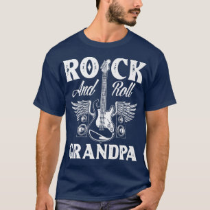 Camiseta Mens Rock and Roll Grandpa Guitar Player Gift Gran
