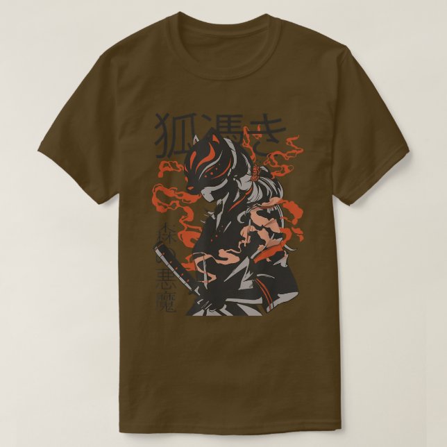 Camiseta Mens Samurai Warrior Japanese Japan Anime  (Diseño del anverso)