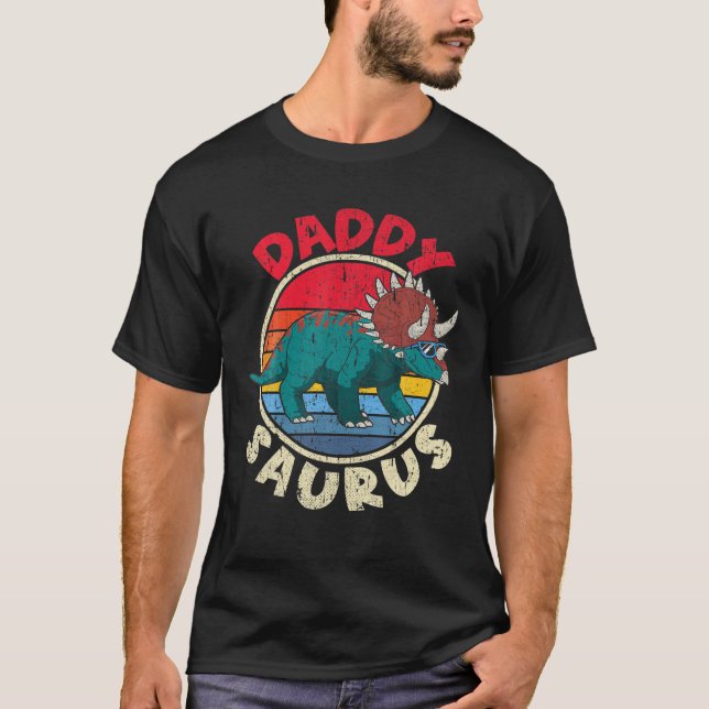 Camiseta Mens Saurus Daddy I Triceratops Horridus I Family (Anverso)