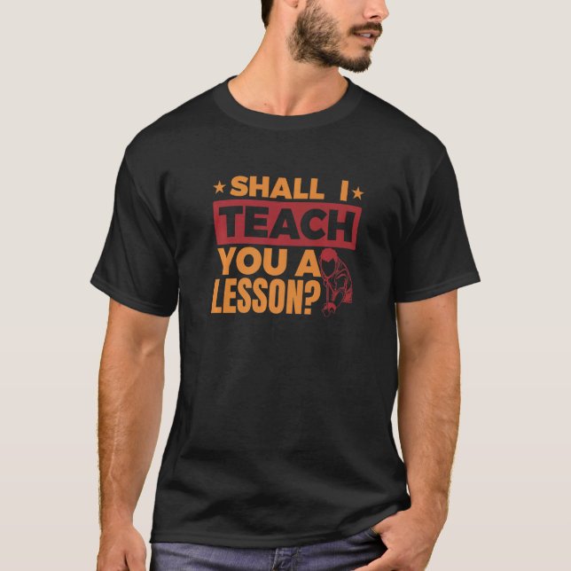 Camiseta Mens Shall I Teach You A Lesson   Billiard Instruc (Anverso)