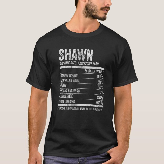 Camiseta Mens Shawn Nutrition Nombre personalizado Nombre g (Anverso)