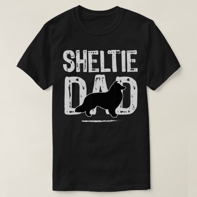 Camiseta Mens Sheltie, Sheltie Dad Awesome Distressed Tet S (Diseño del anverso)