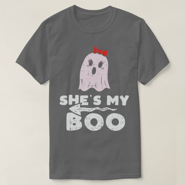 Camiseta Mens Shes My Boo Cute Pareja Matanza Halloween Co (Diseño del anverso)