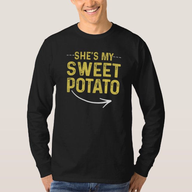 Camiseta Mens She's My Sweet Potato I Yam  Matching Couple  (Anverso)