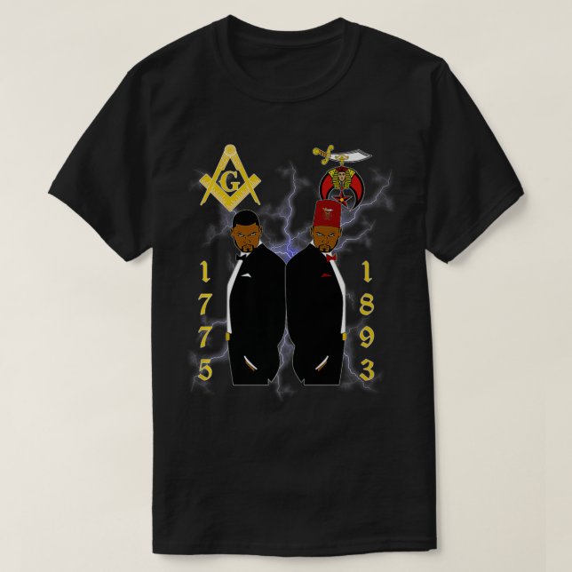 Camiseta Mens Shriners 1893 Masons 1775 Shrine PHA Mason Fa (Diseño del anverso)