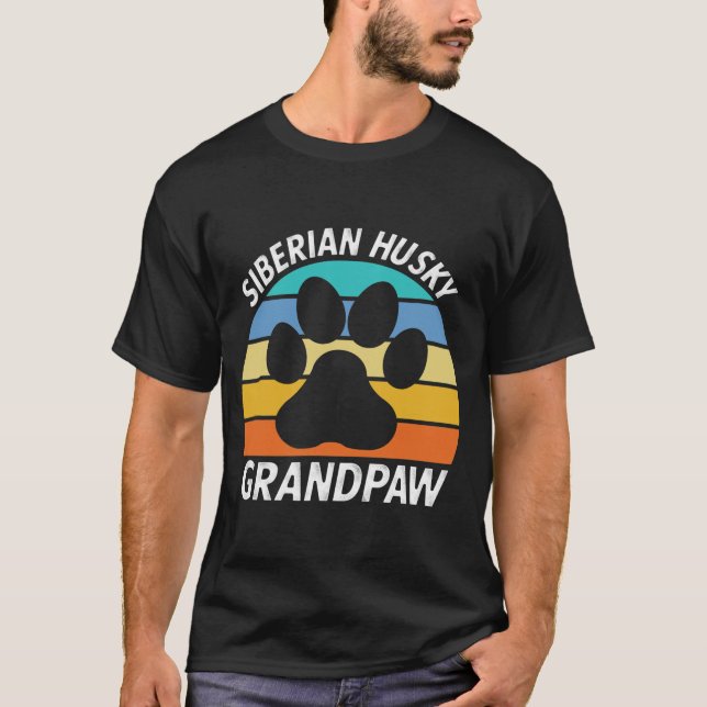 Camiseta Mens Siberian Husky Grandpa Funny Husky Perro (Anverso)
