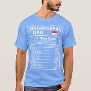 Camiseta Mens Singaporean Dad Nutrition Facts Father's Day