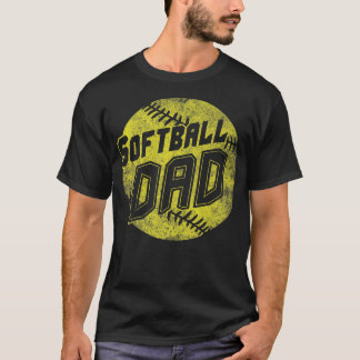 Camiseta Mens Softball Dad Fastpitch Father's Day