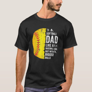 Camiseta Mens Softball Dad gusta de un papá de béisbol con 