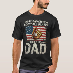 Camiseta Mens Softball Dad Mi llamada favorita del jugador 