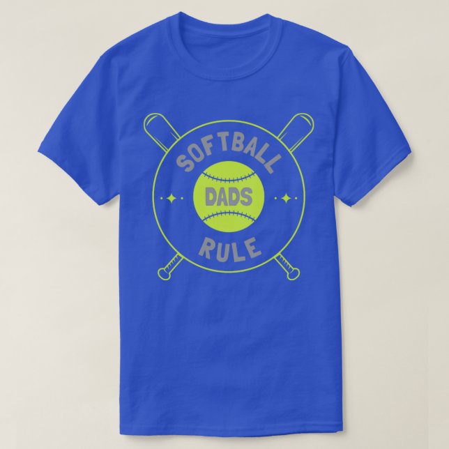 Camiseta Mens Softball Dads Rule Fastpitch Dad Novedad des (Diseño del anverso)