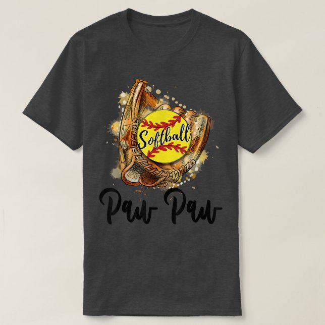 Camiseta Mens Softball Paw  (Diseño del anverso)