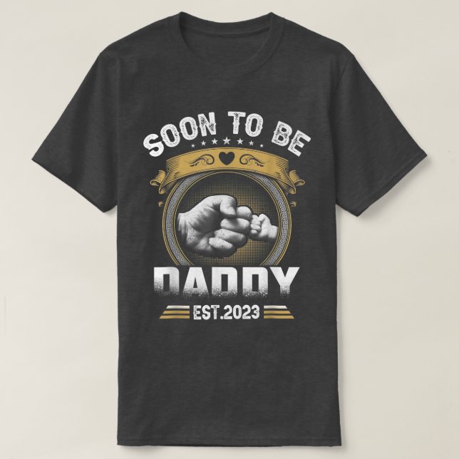 Camiseta Mens Soon To Be Daddy Est  (Diseño del anverso)