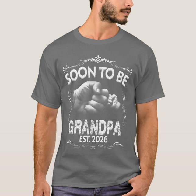 Camiseta Mens Soon to be Grandpa 2026 Pregnancy Announcemen (Anverso)