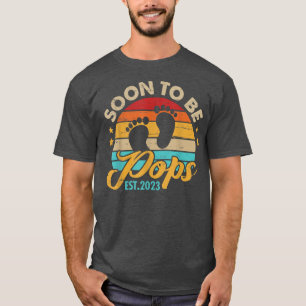 Camiseta Mens Soon to be Pops 2023 Father's Day First Time