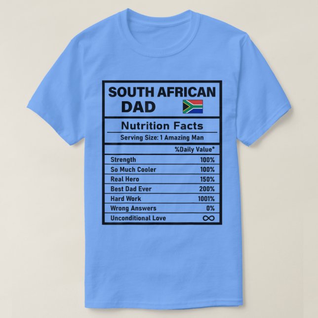 Camiseta Mens South African Dad Nutrition Facts Fathers Day (Diseño del anverso)