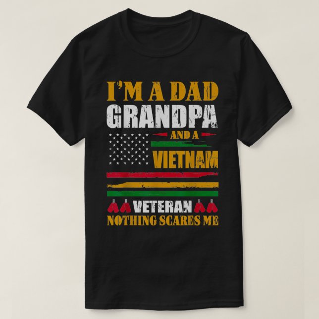 Camiseta Mens, soy abuelo de papá y veterano de vietnam par (Diseño del anverso)