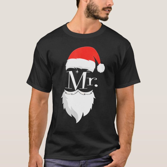 Camiseta Mens Sr. Y Sra. Claus Parejas Navidades Pajamas Sa (Anverso)