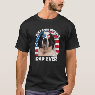 Camiseta Mens St Bernard Dad American Flag Saint Bernard Do