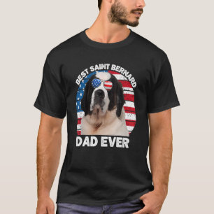 Camiseta Mens St Bernard Dad American Flag Saint Bernard Do