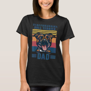 Camiseta Mens Staffordshire Bull Terrier Padre Retro S
