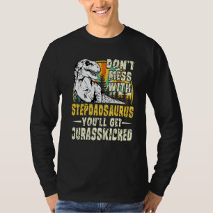 Camiseta Mens Stepdad Rex Saurus Papasaurus Dinosaurios Hom