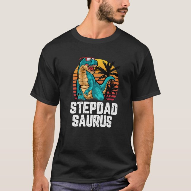 Camiseta Mens Stepdad Saurus Dinosaur Funny Stepdadsaurus R (Anverso)