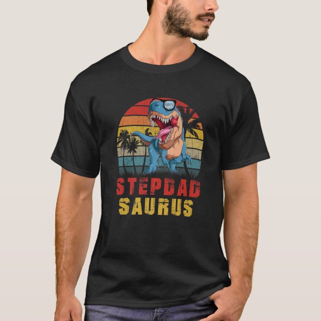 Camiseta Mens Stepdad Saurus Dinosaur Funny Stepdadsaurus R (Anverso)