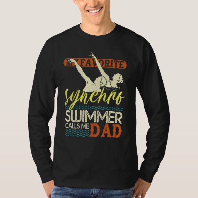 Camiseta Mens Synchronized Swimming Dad Favorite Synchro Sw (Anverso)