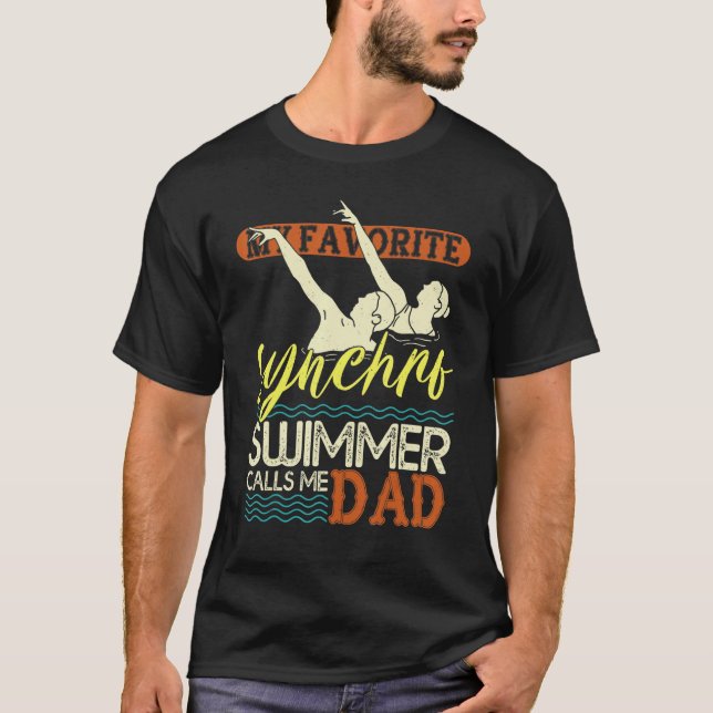 Camiseta Mens Synchronized Swimming Dad Favorite Synchro Sw (Anverso)