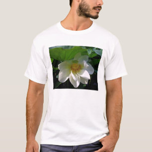 Camiseta Mens T Shirt con delicada flor blanco Lotus