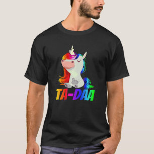 Camiseta Mens TA DAA Dedo Medio Rainbow Unicorn 1