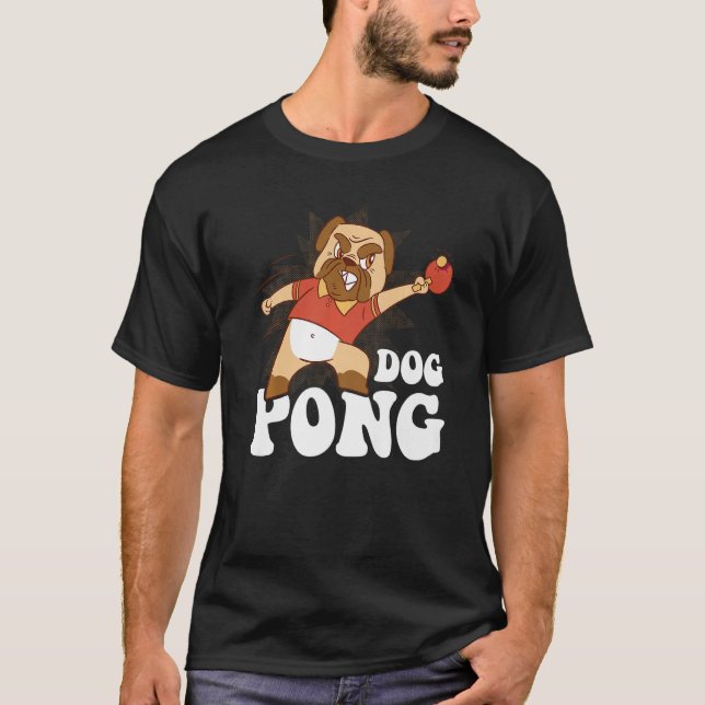 Camiseta Mens Table Tennis Perro Pong Pingpong Outfit Dog P (Anverso)