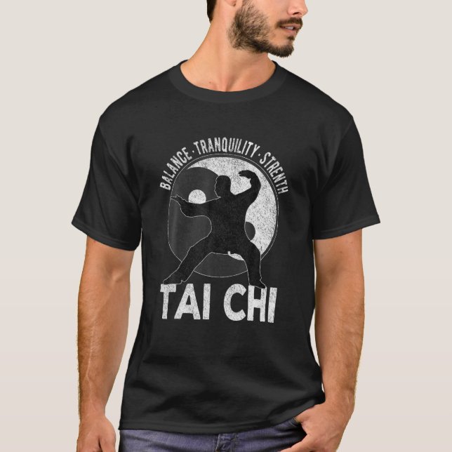 Camiseta Mens Tai Chi Abuelo Yin Yang Artes Marciales Taiji (Anverso)