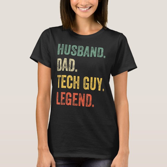 Camiseta Mens Tech Guy Husband Dad Legny Tech Guy Da (Anverso)