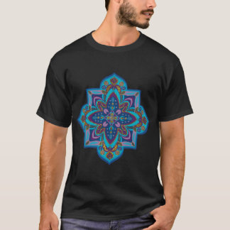 Camiseta Men's tee shirt with blue mandala design 
