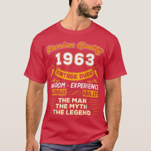 Camiseta Mens The Man Myth Legend 1963 59th Birthday Gift F