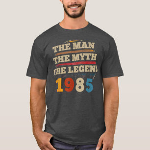 Camiseta Mens The Man Myth Legend 1985 37th Birthday Gift F